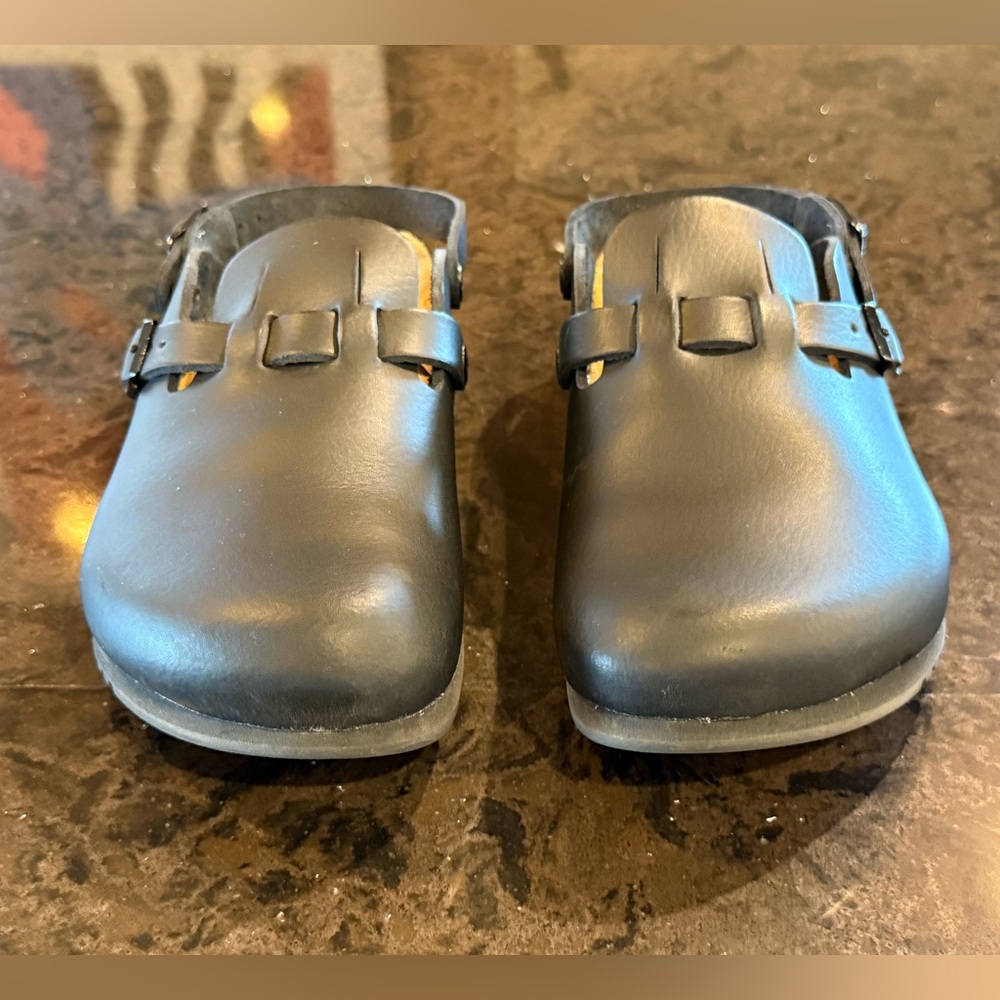 Birkenstock Boston Tokio Black Leather Clogs Size 39 - Picture 4 of 16